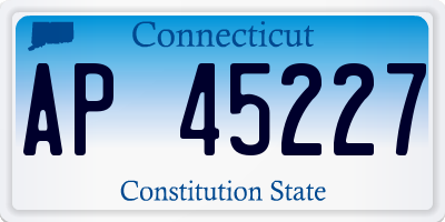 CT license plate AP45227