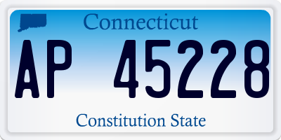 CT license plate AP45228
