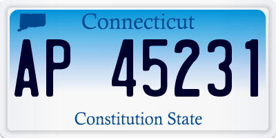 CT license plate AP45231