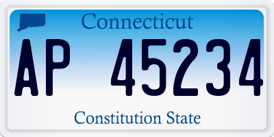 CT license plate AP45234