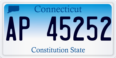 CT license plate AP45252