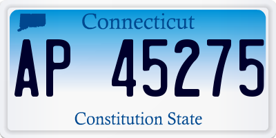 CT license plate AP45275
