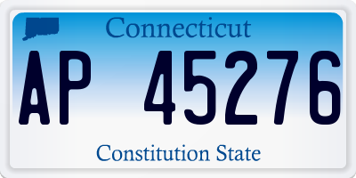 CT license plate AP45276