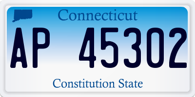 CT license plate AP45302