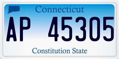 CT license plate AP45305
