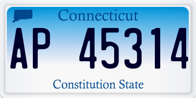 CT license plate AP45314