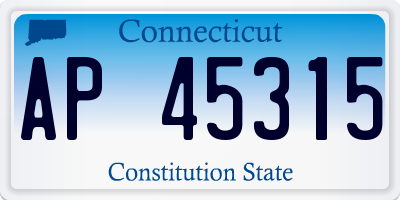 CT license plate AP45315