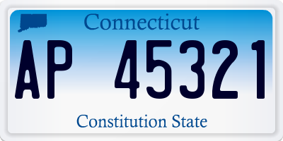 CT license plate AP45321