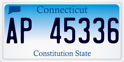 CT license plate AP45336