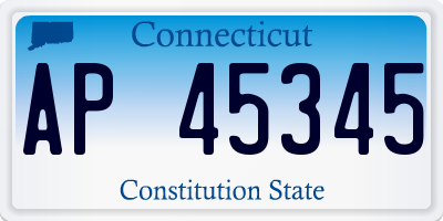 CT license plate AP45345