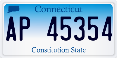 CT license plate AP45354
