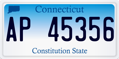 CT license plate AP45356