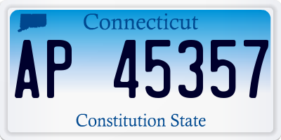 CT license plate AP45357