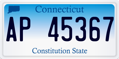 CT license plate AP45367