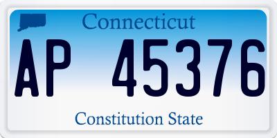 CT license plate AP45376