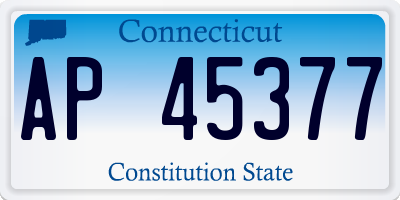 CT license plate AP45377