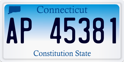 CT license plate AP45381