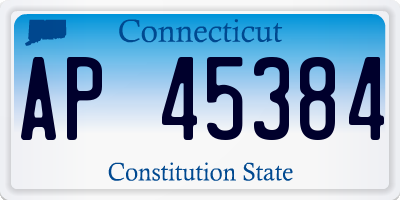 CT license plate AP45384