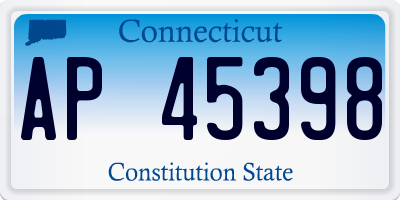 CT license plate AP45398