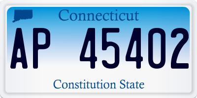 CT license plate AP45402