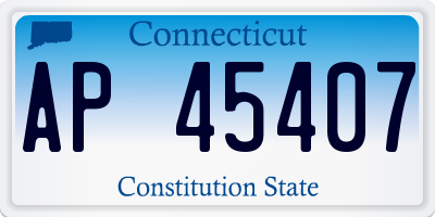 CT license plate AP45407