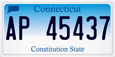 CT license plate AP45437