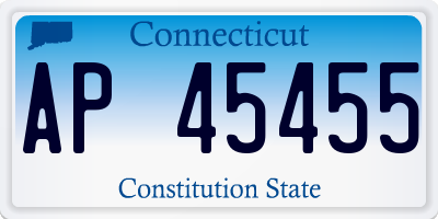 CT license plate AP45455