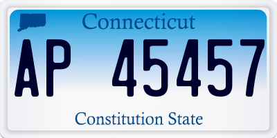 CT license plate AP45457