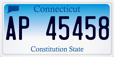 CT license plate AP45458