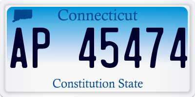 CT license plate AP45474