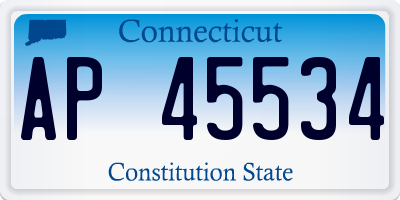 CT license plate AP45534