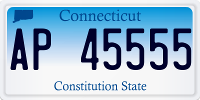CT license plate AP45555