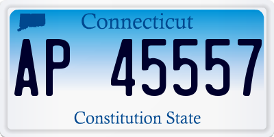 CT license plate AP45557