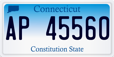 CT license plate AP45560