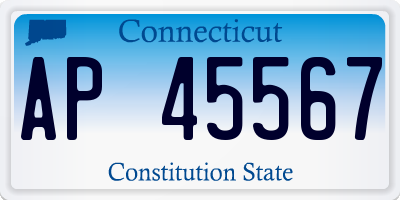 CT license plate AP45567