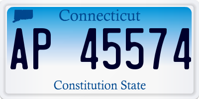 CT license plate AP45574
