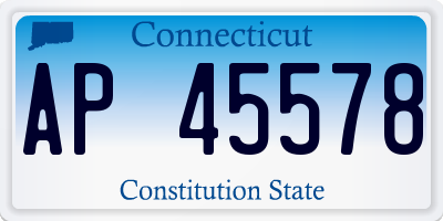 CT license plate AP45578