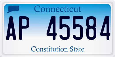 CT license plate AP45584