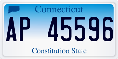 CT license plate AP45596