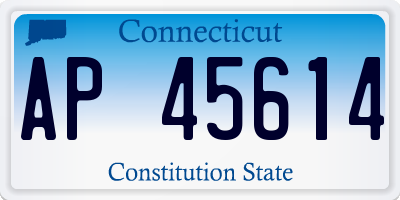 CT license plate AP45614