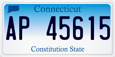 CT license plate AP45615