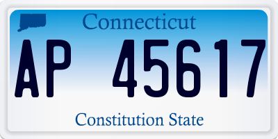 CT license plate AP45617