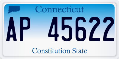 CT license plate AP45622
