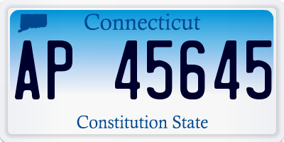 CT license plate AP45645