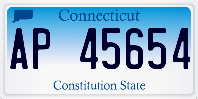 CT license plate AP45654