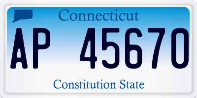 CT license plate AP45670