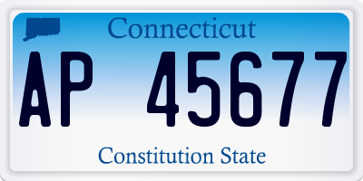 CT license plate AP45677