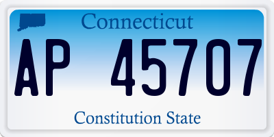 CT license plate AP45707