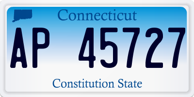 CT license plate AP45727