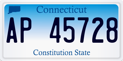 CT license plate AP45728